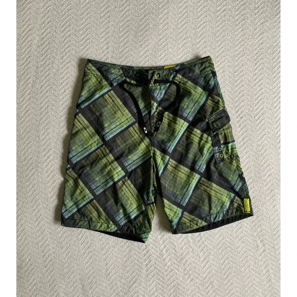 Y2K Men's Oakley Multicolor Board‎ Shorts Pocket String Beach Swim Sun classic